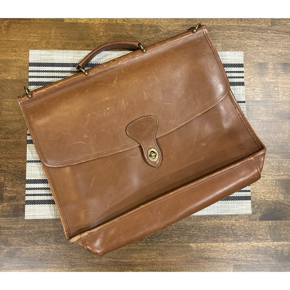 Vintage Jack Georges Leather Briefcase Crossbody Laptop Bag made in USA No Strap
